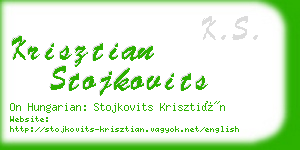 krisztian stojkovits business card